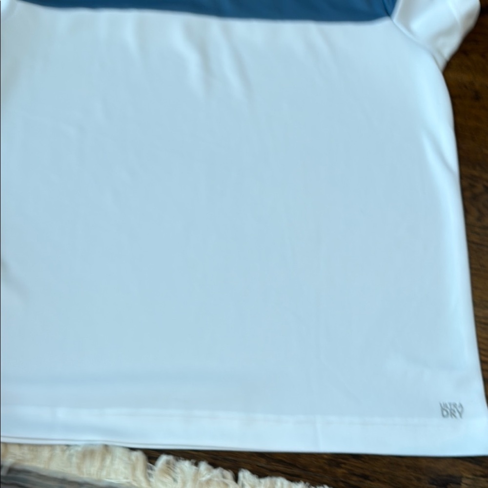 Lacoste Blue and White Polo Shirt with Color-Block Design - Picture 4 of 5